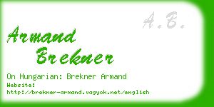 armand brekner business card